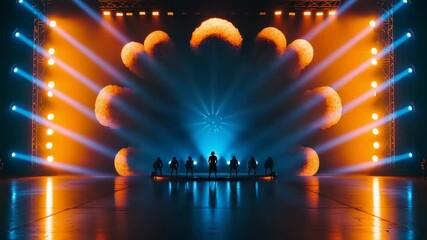 Stage performance with vibrant lighting effects
