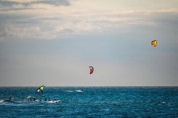 Kite Surfers at Sea