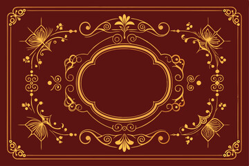 Elegant Gold Frame Design Ornate Vintage Border for Invitations, Logos, and More