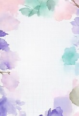 Obraz premium Elegant Watercolor Floral Frame Pastel Purple, Pink, and Green Botanical Border Design