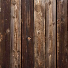 Naklejka premium Close-up view of weathered wooden planks. Dark brown and gray tones. Vertical wood grain