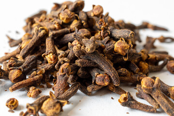 Clove spice with white background