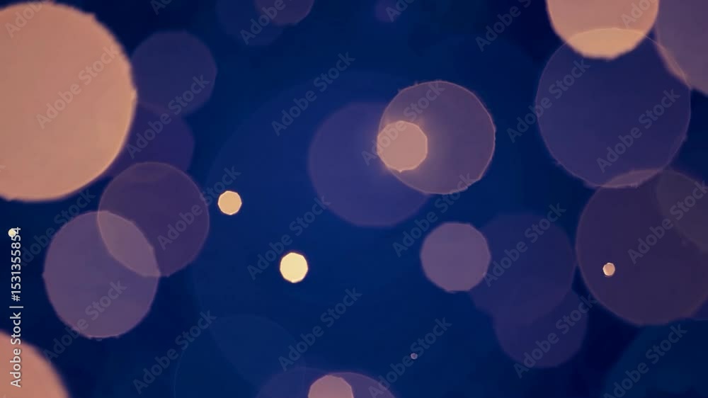 Poster blurred golden bokeh lights softly floating and gently glowing over dark background, creating dreamy