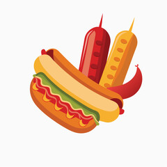 hot dog with mustard