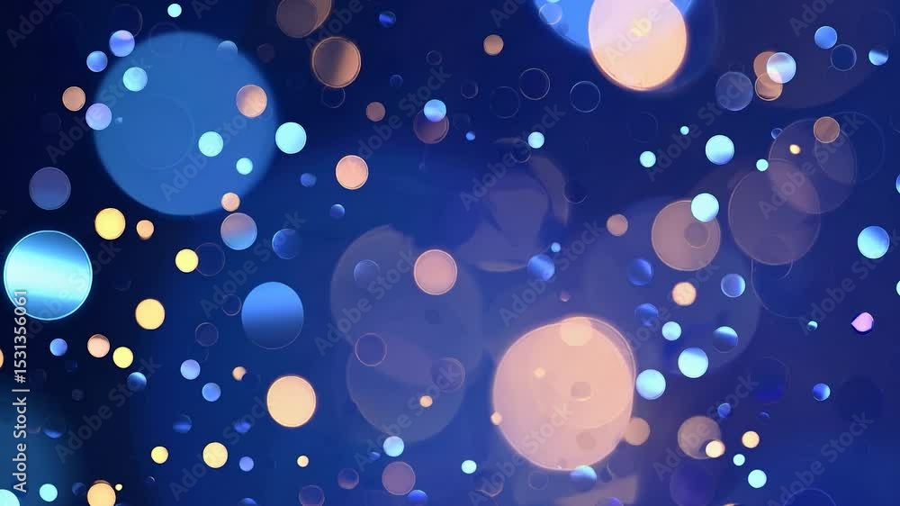 Aufkleber festive atmosphere is created by multicolored bokeh lights floating gently against a dark backdrop, 