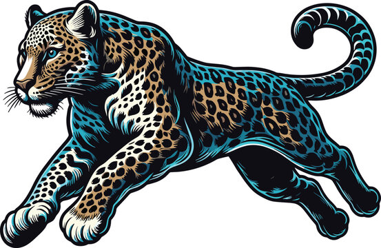 A real Vector illustration clipart Leopard