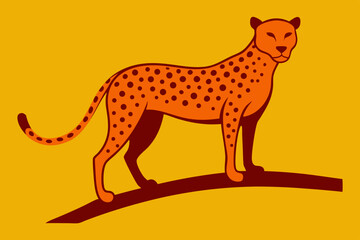 Stylized cheetah on branch african wildlife art