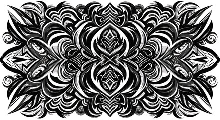 Fototapeta premium highly detailed and symmetrical black and white tribal illustration