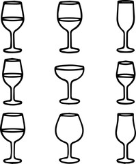 Set of wine cups.eps