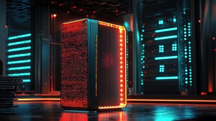 Futuristic Server Room, Advanced Data Center Technology