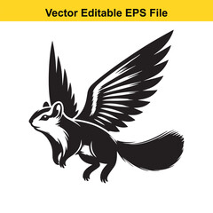 Obraz premium Flying Squirrel with Wings Vector Illustration