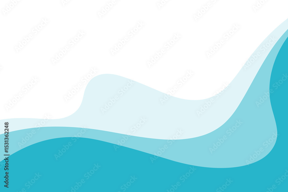 Poster abstract sea waves, modern minimalistic background, flat design, vector. the bottom separator of the