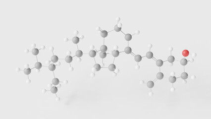 sitocalciferol molecule 3d, molecular structure, ball and stick model, structural chemical formula form vitamin d