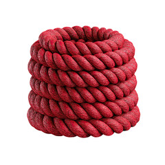 Red Rope Coil Texture Background.