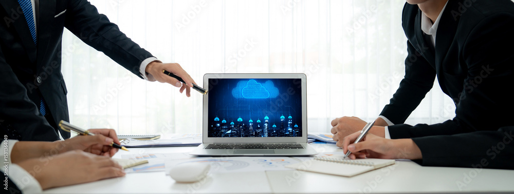 Poster cloud computing software for brisk remote work and personal data storage