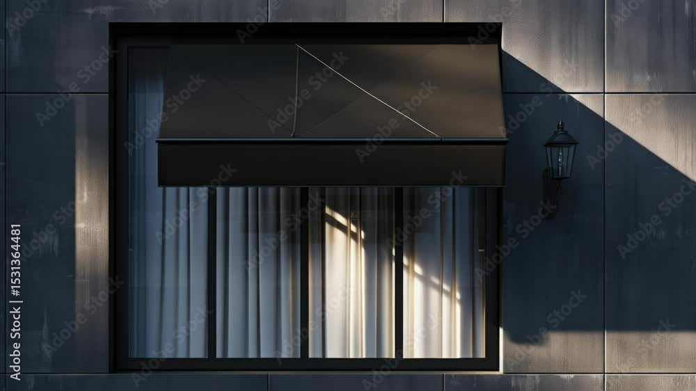 Poster A building exterior with a window and a fire hydrant on the ground, suitable for architecture or urban planning projects