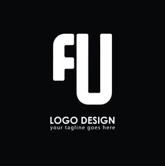 FU FU Logo Design, Creative Minimal Letter FU FU Monogram