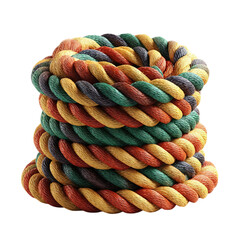 Colorful Twisted Rope Coil with Texture Background.