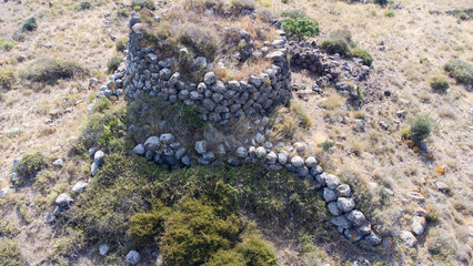 nuraghe structure in Narbolia’s rural landscape, central-western Sardinia.