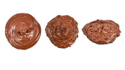 Chocolate cream isolated on white background.