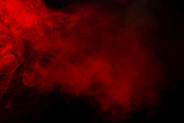 Red steam on a black background.