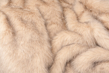 Texture of faux fur as a background, top view.
