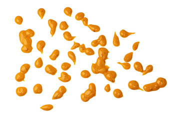 Yellow sauce splashes as a background.