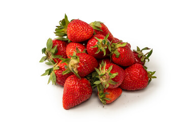 Fresh group of berries isolated on a white background.