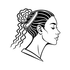 hair icon vector art silhouette