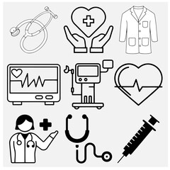 Medical equipment vector set 1