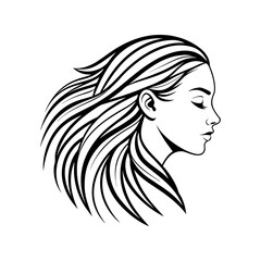 hair icon vector art silhouette