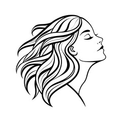 hair icon vector art silhouette