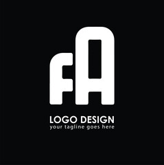 FA FA Logo Design, Creative Minimal Letter FA FA Monogram
