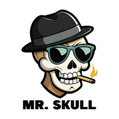 Mr. Skull with Hat and Sunglasses