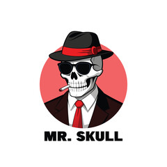 Mr. Skull A Gangster Skeleton with a Cigarette