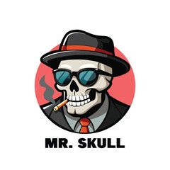 Mr. Skull A Gangster Skeleton with a Cigarette