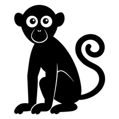 Curious monkey icon silhouette