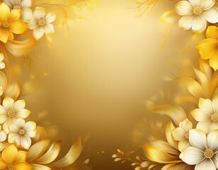 golden background with yellow and white flowers along the edges light gold gradient