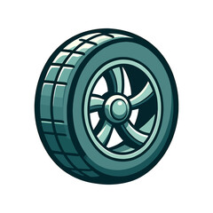 car wheel with black tire vector illustration isolated