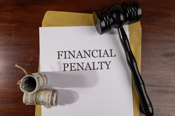 Financial Penalty Legal Document on Desk – Legal Sanction and Monetary Enforcement Concept
