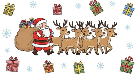 "Cute Christmas Greeting Card – Hand-Drawn Style on White"

