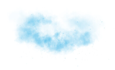 A soft blue dust cloud drifts through the air, illuminated by tiny glowing particles.