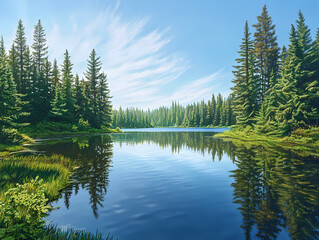 Serene Mountain Lake A Tranquil Reflection of Natures Beauty isolated on transparent background