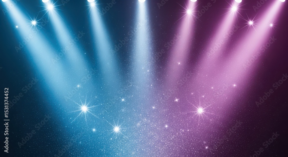 Aufkleber colorful stage lights illuminating a vibrant background with sparkling effects, creating a dynamic a