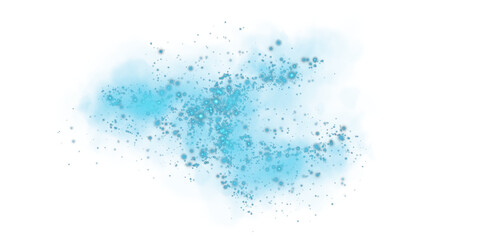 Obraz premium A soft blue dust cloud drifts through the air, illuminated by tiny glowing particles.