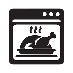 A turkey in the oven digital art vector and illustration