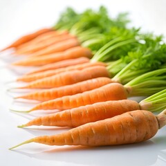 Close Up Of A Arranged In A Line Carrot On A Solid Photo