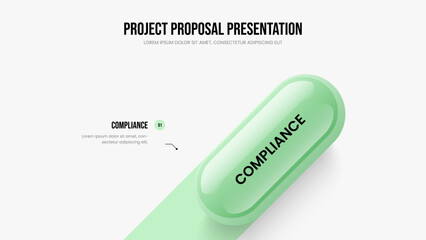 Modern Plan 1 Option Diagram Slide Design. Company Proposal Slideshow Layout Vector Illustration. Project Analysis One Step Infographic Presentation Template.