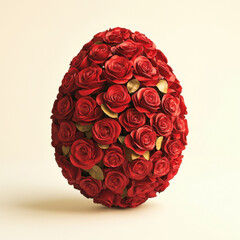 Big red rose easter egg decoration representing spring and love