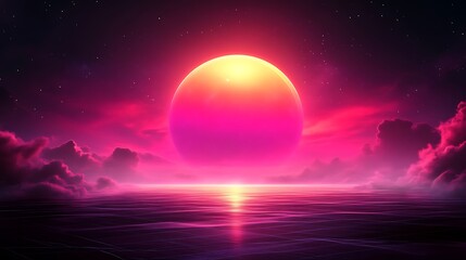 Cosmic sunset over a sea of clouds